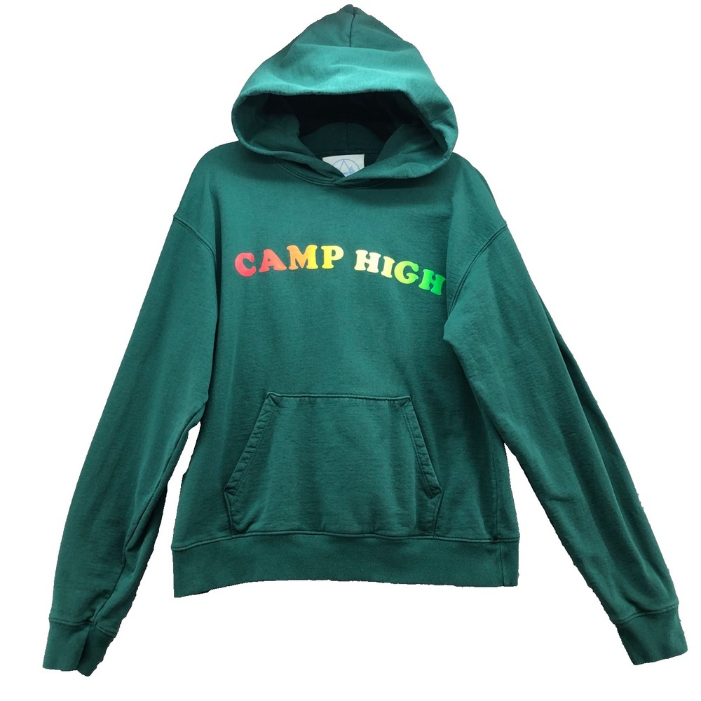 Camp High Hoodie Sweatshirt Unisex Adult Medium Green Graphic Pullover‎ Active